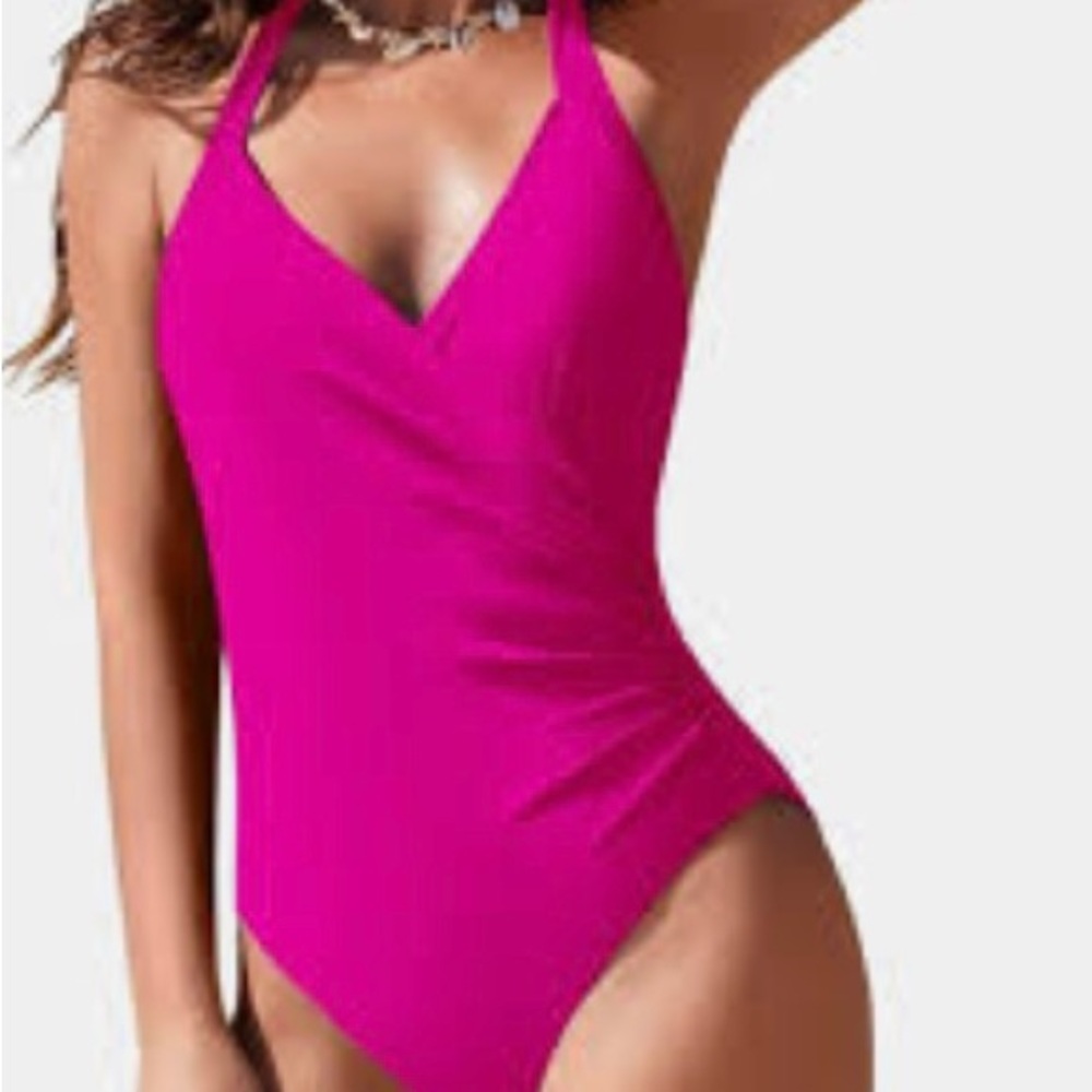 Vibrant Pink Kids One Piece Swimsuit